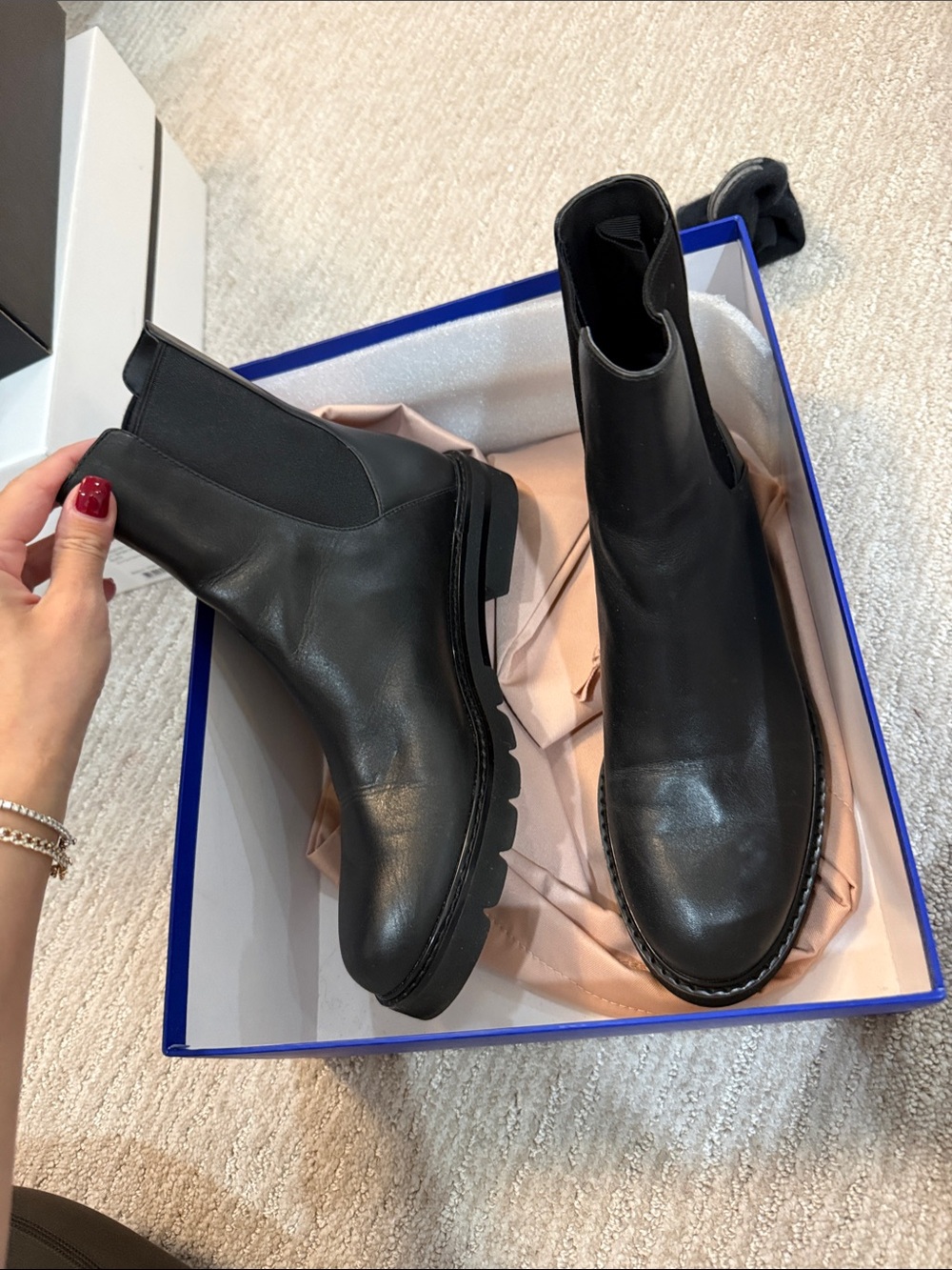 Stuart weitzman Dylan Women's Black Leather Chelsea Boots
